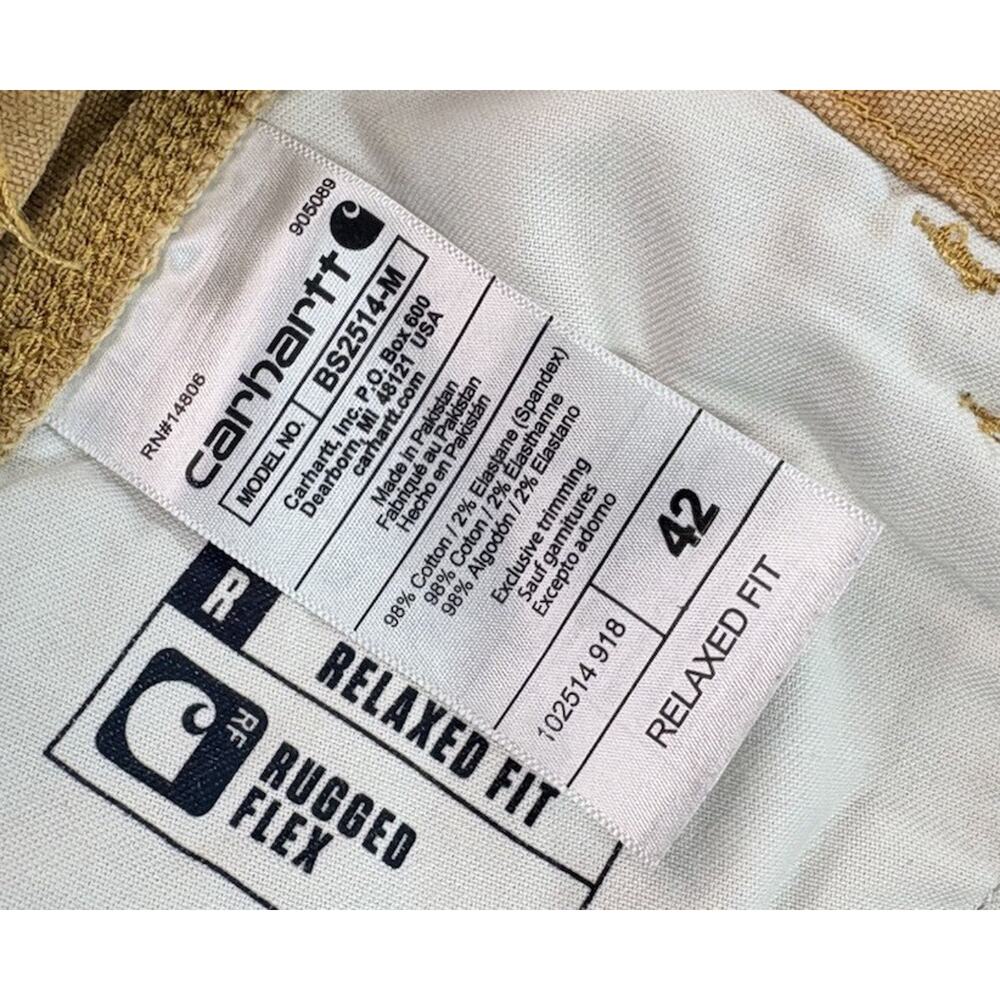 Carhartt Men’s Rugged Flex Relaxed Fit Canvas Work Shorts Size 42 BS2514-M - Picture 8 of 9